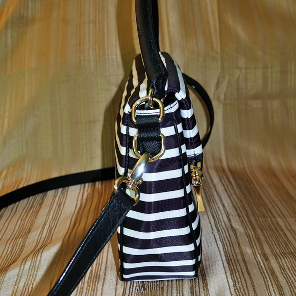 Kate Spade Black and White Stripes Nylon Devin - Picture 8 of 8